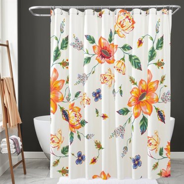 Vibrant Floral Shower Curtain - Style , Bright Colors