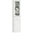 thumbnail image 1 of kleankin Storage Cabinet Tower with Multiple Shelves & Drawer, White, 1 of 10