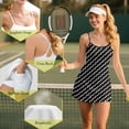 thumbnail image 6 of Garronmavis Black Polka Dot Tennis Golf Dress for Women Size XS Spaghetti Strap Sleeveless Workout Exercise Dress with Shorts 2 Piece Set Workout Tank Dresses Summer Athletic, 6 of 7