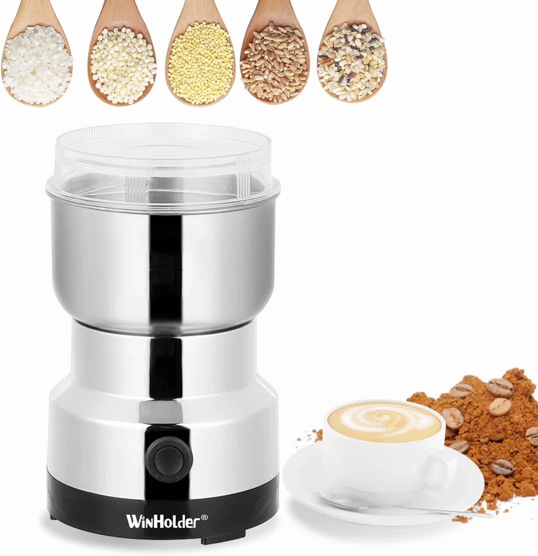 KNACK - Electric Coffee Bean Grinder Nut Seed Herb Grind Crusher Mill Blender Silver Usa