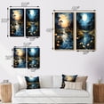 thumbnail image 4 of Designart "Blue Green Painting River At Night VII" Pointillism Framed Wall Art Set Of 2 - Yellow Abstract Frame Gallery Set For Office Decor, 4 of 7