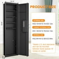thumbnail image 2 of 53.15" Wall Safe Between the Studs, Biometric Fingerprint Hidden Safe with Dual Alarm System and Silent Mode, Wall Gun Safe with 3 Adjustable Shelves and Magnetic Slot (Black-Fingerpirnt), 2 of 7