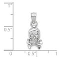 thumbnail image 4 of 14K White Gold Charm Pendant Men'S Skull & Cross Bones, 4 of 4