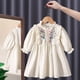 thumbnail image 1 of Vestidos para niñas bebés Solapa de encaje A cuadros Primavera Otoño Ropa informal para niños Vestido de princesa de manga larga Traje de fiesta de cumpleaños 90 (18-24M) Gao Jinjia LED, 1 of 2