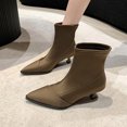thumbnail image 5 of Lovskoo 2024 Dressy Ankle Boots for Women Stiletto-Heelss Pointed Toe Retro Elastic Fashion High Heel Booties Wedding Dress Shoes Olive Green, 5 of 9