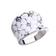 thumbnail image 2 of SPRING PARK Ladies Ring Flower Pattern Finger Decoration White Wedding Band Ring for New Year Gift Round Ring, 2 of 6