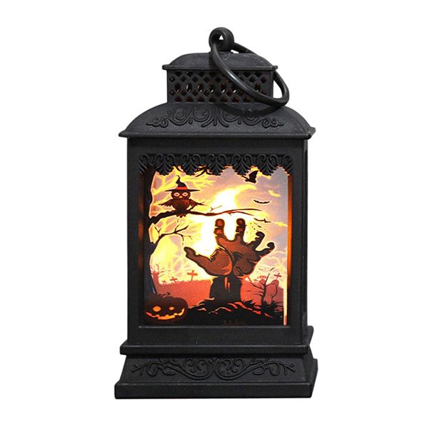 Halloween Lantern with Led Candle Halloween Gravestone Ghost Castle ...