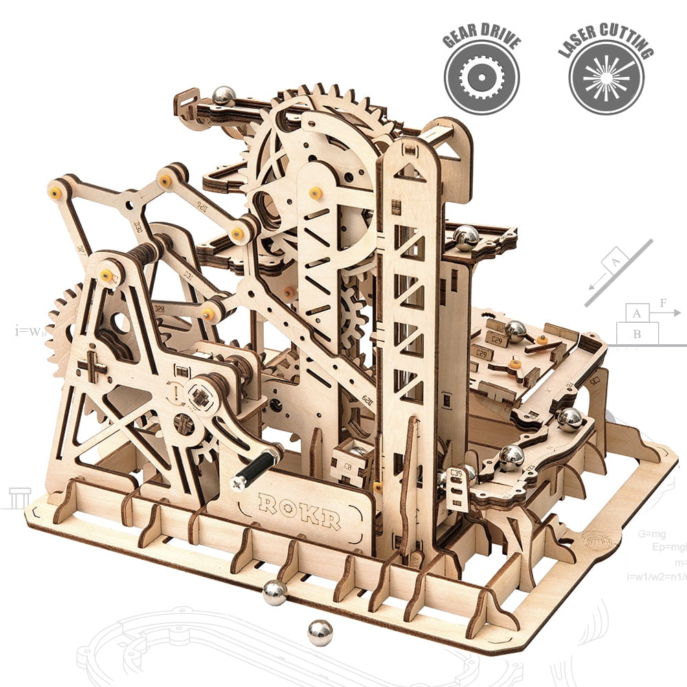 Build your own Marble Adventure run wooden construction moving model kit Eureka 