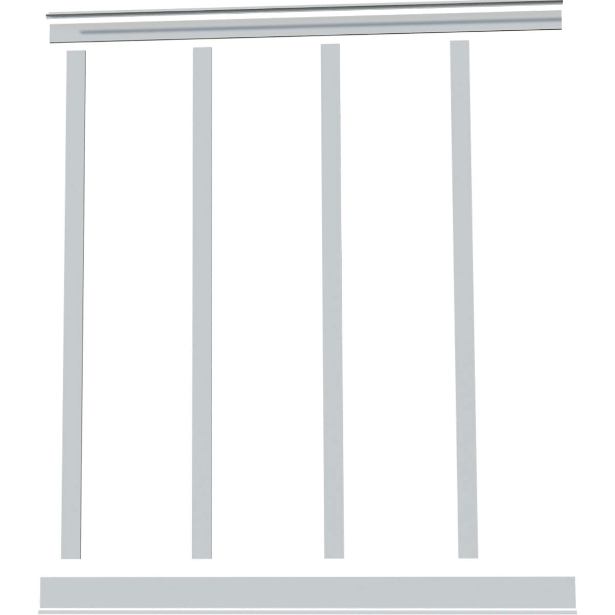 104" Height with 20" Wide Adjustable Wall Panels, Deluxe Shaker 8' PVC Wainscoting Kit, (for heights up to 104"H)