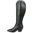 thumbnail image 2 of Journee Signature Womens Genuine Leather Pryse Extra Wide Calf Almond Toe Pull On Knee High Boots, 2 of 8