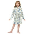 thumbnail image 6 of FORMRS Niños Bathrobe Unisex Hooded Robe Soft Plush Pajamas Sleepwear, Size 7-9T, Blue Floral, 6 of 7