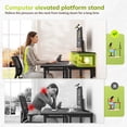 thumbnail image 5 of Romorgniz 31.5"D Folding Desk with Monitor Stand, Computer Desk with LED Lights & Hooks, Office Desk for Bedroom, Black, 5 of 9
