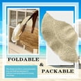 thumbnail image 3 of Sombrero con visera para mujer, sombrero de playa de verano de ala ancha, sombrero de paja de viaje plegable para mujer, 3 of 5