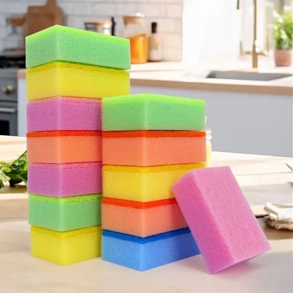 20 Pieces Heavy Duty Non-Scratch Double-Sided Cleaning Sponges - Color Coded for Kitchen and Bathroom Use