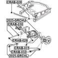 thumbnail image 2 of Febest BUSHING, REAR LOWER TRAILING ROD # CRAB-032 OEM 52089630AC, 2 of 2