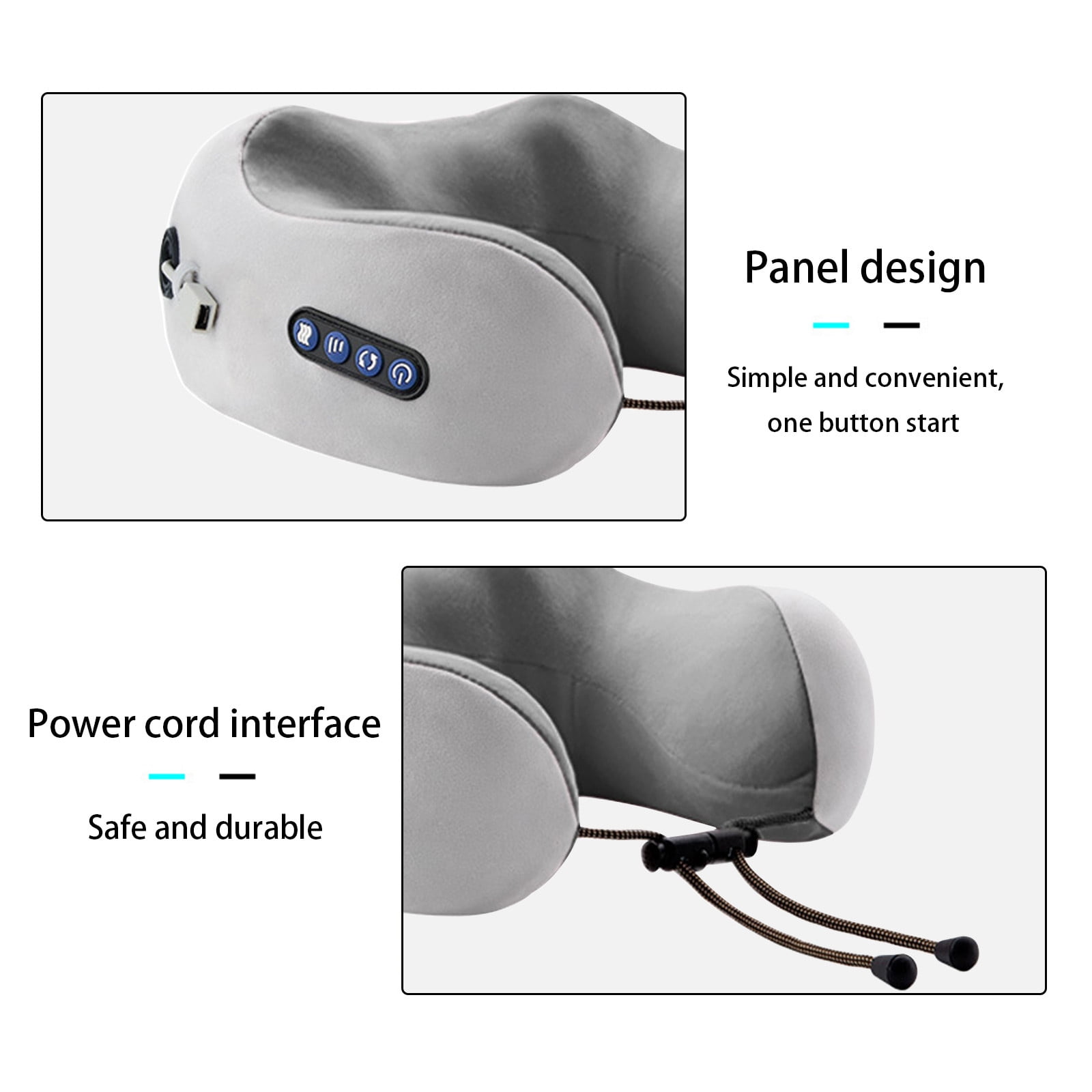 Neck Massager Travel Pillows U-Shaped Memory Foam Neck Pillows & Electric Massager For Muscle, Shoulder, Cervical Pain Stress Relief For Home, Office, Airplane