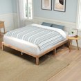 thumbnail image 2 of Full Size 14" Natural Wooden Platform Bed Frame with Wooden Slats, Eco-Friendly Small Bed Frame, No Headboard, 2 of 8