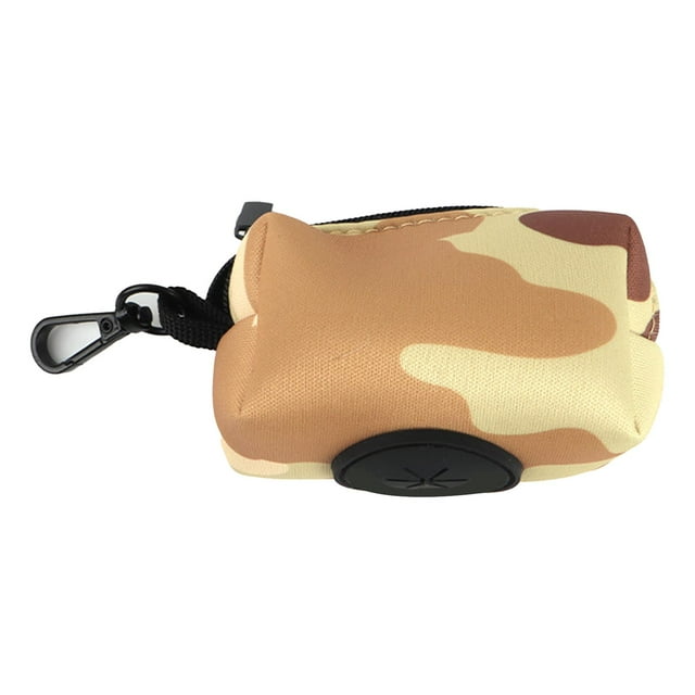 Soporte para Bolsa para popó de perro, tela Oxford, Clip de Metal portátil, antidesgaste, duradero, dispensador de bolsas para excrementos de perro para la familia, camuflaje al aire libre