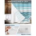 thumbnail image 3 of No Hook Teal Nordic Style Stripes Shower Curtain with Snap in Liner Set, Turquoise Texture Waterproof Fabric Bathroom Curtains with See Through Top Window, Hotel Style Stall 48 x 72 Inch, 3 of 7
