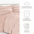 thumbnail image 4 of Noble Linens 3-Piece Rose Soft Stripe Reversible Print Comforter Set, Full/Queen, 4 of 9