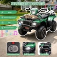 thumbnail image 2 of 24V Kids Ride On ATV Toy, Electric 4 Wheeler Ride on Car for Toddlers Ages 2-4, Dual 55W Motors, 3.11 MPH Max Speed, Bluetooth Music, LED Lights, Spring Suspension, Storage Racks, Green, 2 of 8