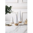thumbnail image 5 of QIAOIDEA Set of 3 WHITE Simple Elegant Ceramic Christmas Tree Tabletop Counter Centerpiece Mantel Shelf Home Decor Accents Xmas Tree Decoration, 5 of 5