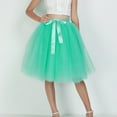 thumbnail image 2 of Tulle Skirts for Women Elastic Waist Lace Up Bow Knee Length Layered Mesh Flowy A Line Tutu Skirts Puffy Skirt Fairy Skirt, 2 of 6