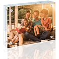 thumbnail image 1 of 5x7 Acrylic Frame, 20mm Thicker Frameless Clear Picture Frame, Double Sided Magnetic Picture Frame, Free Standing Desktop Display 1 5x7, 1 of 5