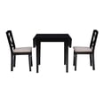 thumbnail image 4 of Bowery Hill Modern Wood Three Piece Drop Leaf Dining Set in Black, 4 of 20