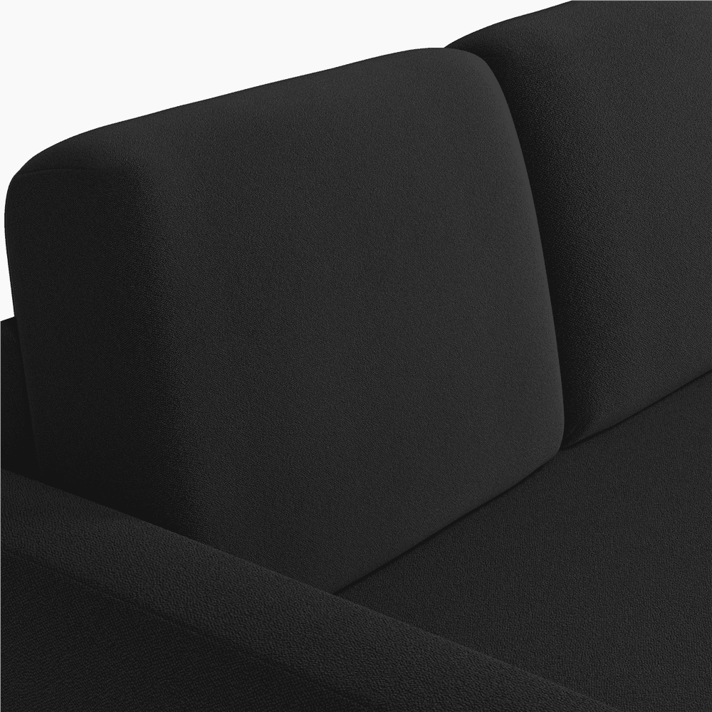 Alden Design Reversible Sectional Sofa with USB & Type-C Ports for Livingroom, Black