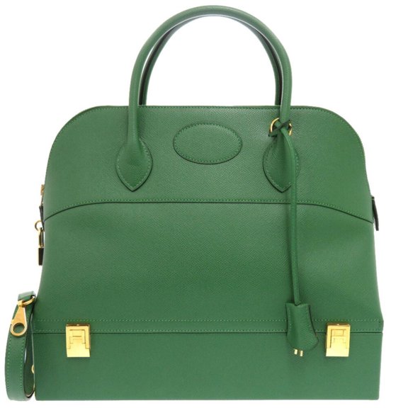 Pre-Owned Hermes MacPherson Couch Vert G Stamped Handbag Green 0942 HERMES (Good)