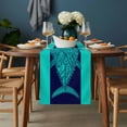 thumbnail image 2 of Tropical Fish Table Runner - 108 Inch Long, Kitchen Dining Table Runner Dresser Scarves, Mandalas Boho Modern Green Abstract Stripe Farmhouse Decor for Coffee Tables Wedding Party Banquet, 2 of 8