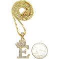 thumbnail image 2 of Icemond Rhinestone Studded Crown Small Initial Alphabet Letter Pendant Necklace 24" Box Chain Necklace in Gold Tone or Silver Tone, 2 of 5