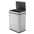 thumbnail image 7 of Trash Can Kitchen, 50 Liter/13 Gallon Automatic Touch Free Garbage Can with Soft-Close Lid and Odor Filter, Stainless Steel Rectangular Trashcan, Large Capacity 15.3"L X 10.6"W X 21.2"H, 7 of 7