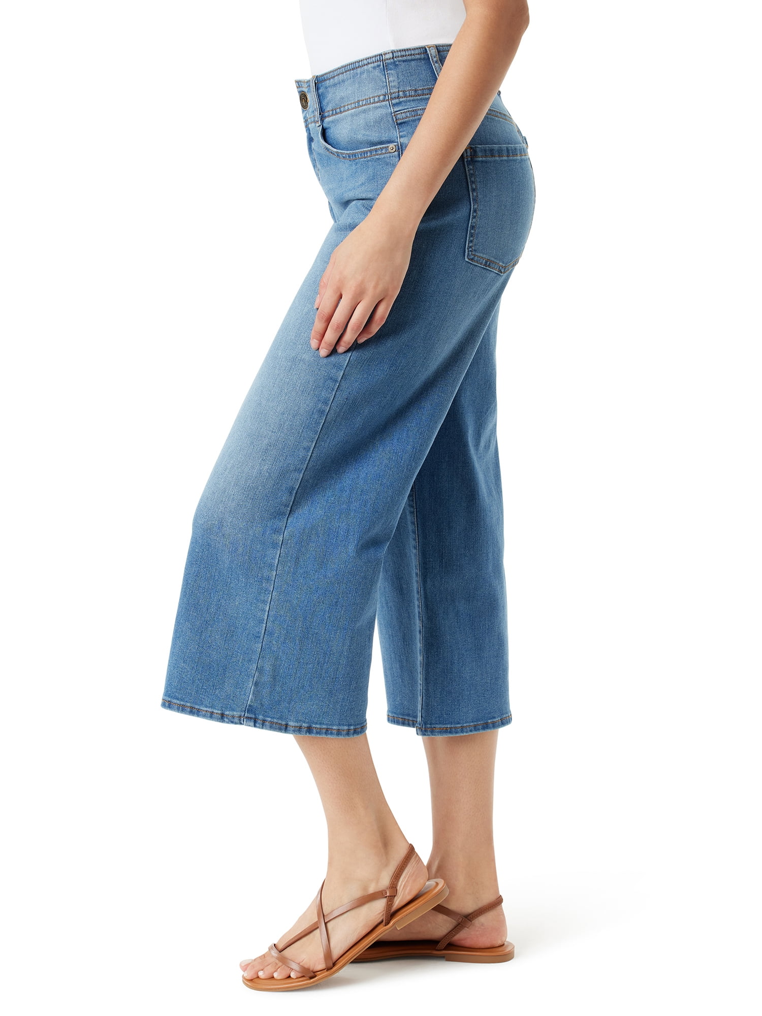 Gloria Vanderbilt Women's High Rise Slender Series Tummy Sculpt Culottes Jeans, 23" Inseam