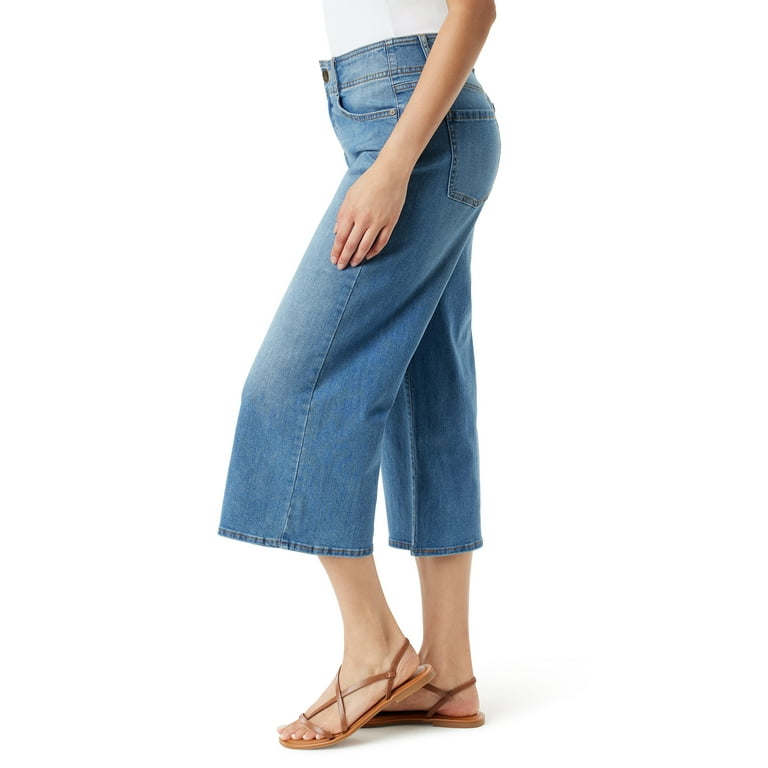 Gloria Vanderbilt Women s High Rise Slender Series Tummy Sculpt Culottes Jeans 23 Inseam Walmart
