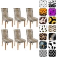 thumbnail image 1 of Chair Covers for Dining Room Set of 6, Stretch Dining Chair Cover 6 Pieces, Washable Kitchen Parsons Chair Slipcovers 6 Pack, Removable Seat Protector for Home and Party, 1 of 5