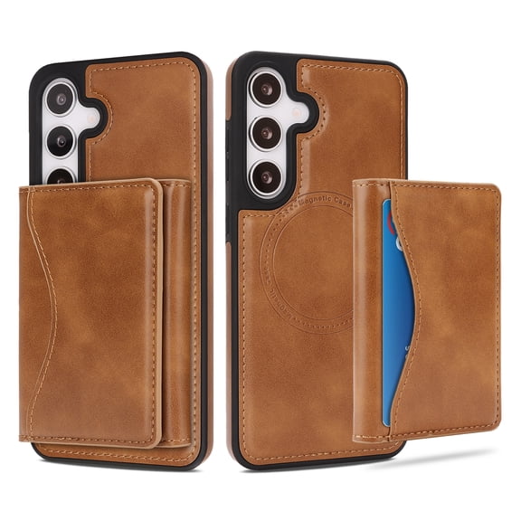 Case for Samsung Galaxy S24  Wallet Case with Detachable Folio Card Holder [RFID Blocking], Kickstand, Magnetic Back Case Compatible with Mag-Safe, Protective Cover for Samsung Galaxy S24 , Darkbrown