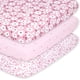 thumbnail image 1 of Sábanas Ajustables para Cuna Portátil The Peanutshell Floral Rosa Juego de 3 piezas, 1 of 8