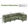 thumbnail image 3 of Bonzy Home Convertible Sectional Sofa, L‑Shaped Couch, Ultra‑Comfort Seating – Configurable for Living Room & Family Room; Green, 3 of 8