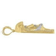 thumbnail image 2 of Auriga 10K Two-tone Gold Cubic-Zirconia Jesus Religious Charm Pendant for Men, 2 of 5