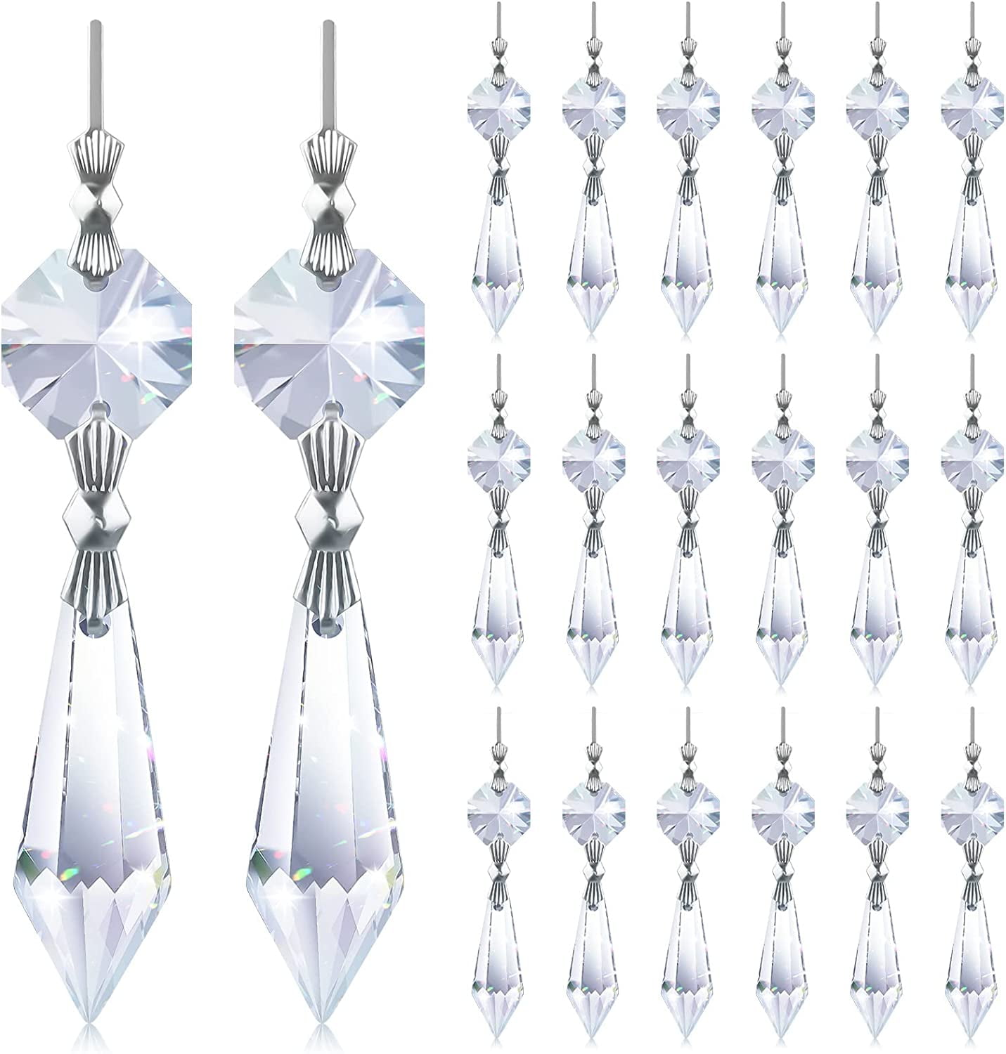 Chandelier Crystals Parts, Crystal Icicle Prisms Pendants, Clear