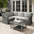 thumbnail image 6 of Martha Stewart Indoor-Outdoor Modular Patio 4-Seat Sectional Sofa in Gray Rattan Wicker with Gray All-Weather Cushions, 6 of 11