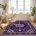 thumbnail image 3 of Design&I 4'x6' Ultra Soft Area Rug, Purple Ornate Para Bedside Traditional Scrollwork Alfombras Cuartos None Fluffy Washable Non Shedding for Bedroom Living Room Home Office, 3 of 7