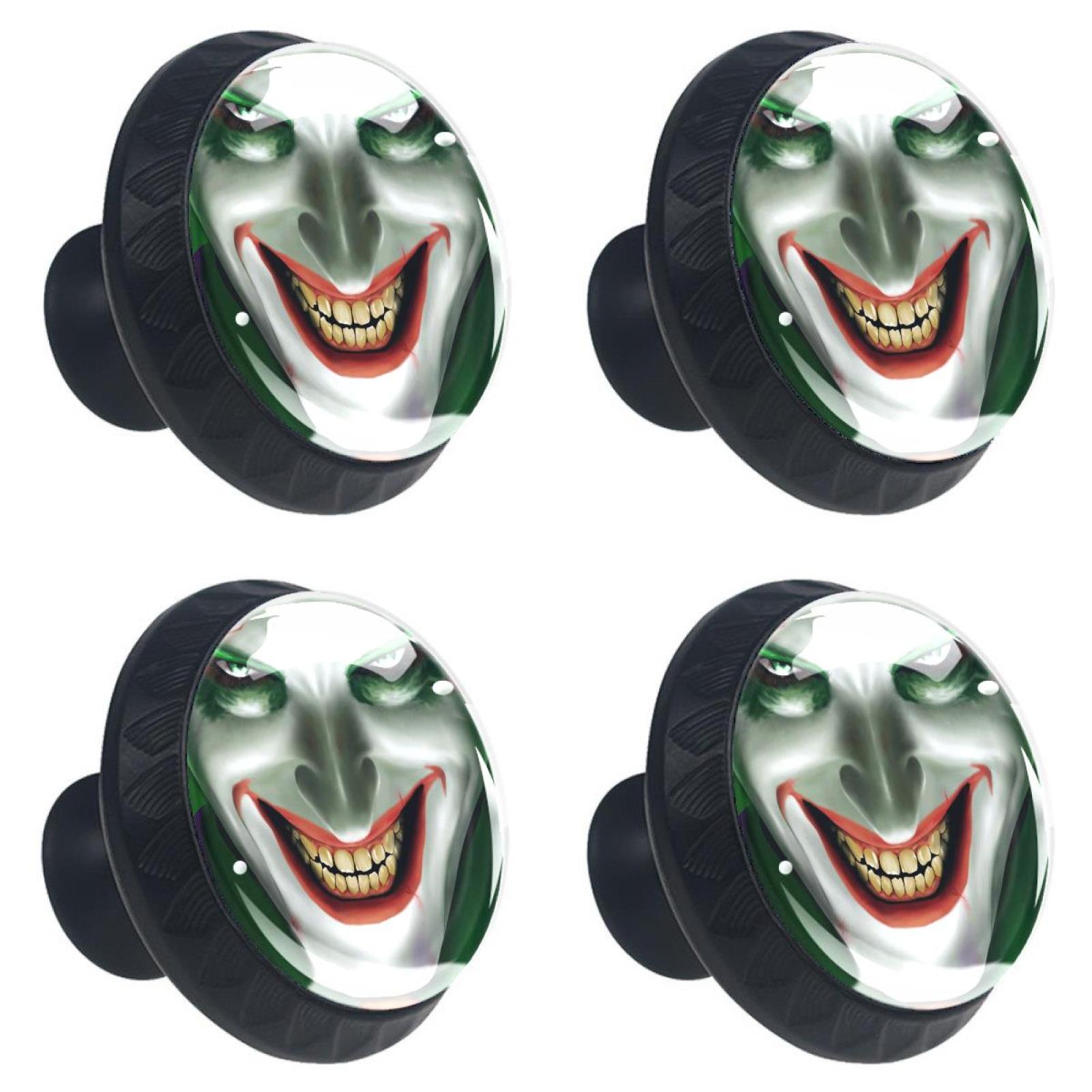 Ownta Joker Smiling Black Round Glass Drawer Handles Knobs Pulls With