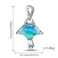 thumbnail image 2 of 925 Sterling Silver Manta Ray Dangle Charm for Bracelet Charms Bangle Pendant Jewelry, 2 of 4