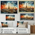 thumbnail image 4 of Designart "Sunset Views of the Eiffel Tower, Paris" Cityscapes Framed Wall Art - Industrial Orange Paris Bedroom Framed Canvas Wall Art, 4 of 6