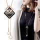 thumbnail image 1 of Collares y colgantes largos de cristal geométrico para mujer, gargantilla de perlas, joyería 2022, 1 of 3