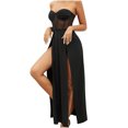 thumbnail image 2 of Fankiway Robe Aguichant Slim à Armatures Ceinturée Fendue Sans Bretelles Robe de Plage Grande Taille, 2 of 7