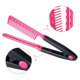 thumbnail image 2 of VShaped Hair Straightening Comb with Fast Detangling for Salon Styling and Travel – Pink, 2 of 4